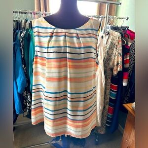 Loft outlet Rainbow Stripe Sleeveless blouse shell Top XL light material